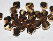 Helix-facetterade kristaller 6mm, Metallic Bronze