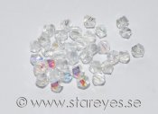 Helix-facetterade kristaller 4mm, Crystal AB