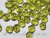 Helix-facetterade kristaller 4mm - Olive