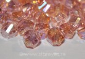 Helix-facetterade kristaller 6mm, Victorian Pink AB