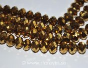 Facetterade kristall-rondeller 10x7mm - Metallic Gold