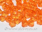 Facetterade bicone pärlor i akryl 6mm - Orange
