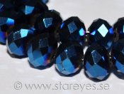 Facetterade kristall-rondeller 8x5mm - Metallic Blue