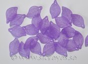Ådrade blad i frostad akryl 18x11mm - Lilac
