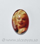 Altered art cabochon i glas 25x18mm - Marilyn