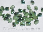 Facetterade kristall-droppar 5,5x4mm - Shaded Green