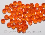 Facetterade runda kristaller 3mm - Mandarin