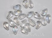 Facetterade kristall-droppar 12x8mm - Crystal AB