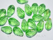 Facetterade kristall-droppar 15x10mm - Spring Green