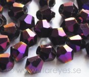 Bicone facetterade kristaller 4mm - Purple Metallic