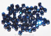 Bicone facetterade kristaller 4mm - Blue Metallic
