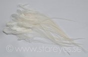 Tupp, s.k. feather extensions, långa smala fjädrar från nacke 15-24 cm - Natural White