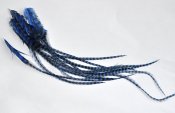 Grizzly tupp, s.k. feather extensions, långa smala fjädrar från nacke 15-24 cm - Sapphire Blue