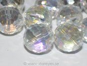 Runda facetterade kristaller 20mm, Crystal AB