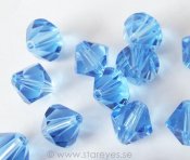 Bicone facetterade kristaller 10mm - Sapphire