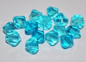 Bicone facetterade kristaller 10mm - Aquamarine