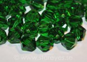 Bicone facetterade kristaller 6mm - Emerald