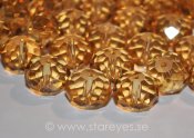 Facetterade kristall-rondeller 12x8mm - Golden Sunshine