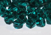 Helix-facetterade kristaller 6mm, Teal Green