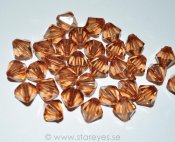 Facetterad bicone i transparent akryl 12mm - Brown