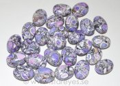 Magnesit ”Purple Fantasy”, stora rundade ovaler 18x13x8mm