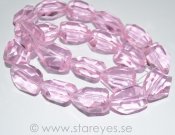 Rosa bergkristall, facetterade nuggets 19x15mm