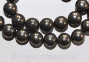 Pyrit AA, stora runda pärlor 10mm