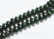Nefrit jade A+, handskurna facetterade rondeller 8x5mm