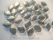 Mönstrade rombformade silverpläterade CCB pärlor, 20x15mm