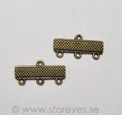 Antikbronsfärgad connector/länk för treradiga smycken, 18x9mm