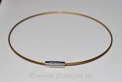 Armbandsstomme av guldbrun memory-wire med skruvlås, 70mm