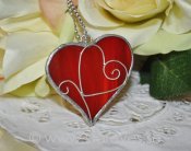 Tiffany-hjärta - handgjort romantiskt glashänge
