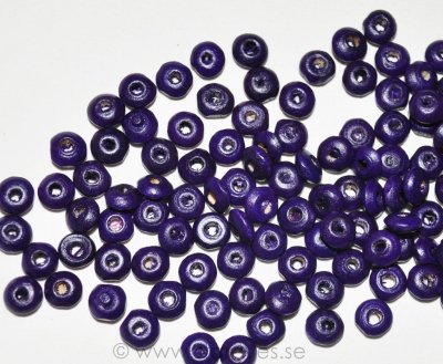 Diskformade rondeller i trä 6.5x3mm - Purple