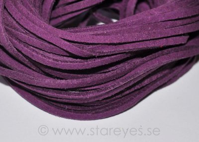 Mockaband av äkta läder 2,6x1,7mm - Purple