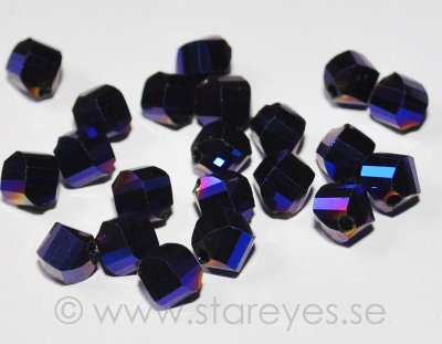 Helix-facetterade kristaller 6mm, Purple Metallic