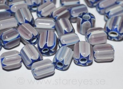 Handgjorda Chevron pärlor i glas, 8-9x7-9mm