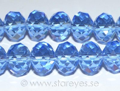 Facetterade kristall-rondeller 12x9mm - Light Sapphire