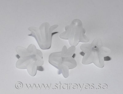 Klockad lilja i frostad akryl 18x13mm - White