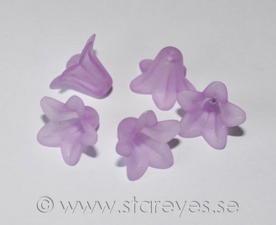 Klockad lilja i frostad akryl 18x13mm - Lilac