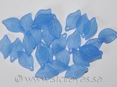 Ådrade blad i frostad akryl 18x11mm - Pale Blue