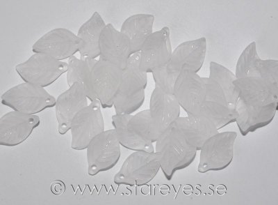 Ådrade blad i frostad akryl 18mm - White