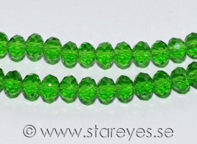 Facetterade kristall-rondeller 6x4mm - Bright Green