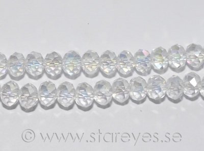 Facetterade kristall-rondeller 6x4mm - Crystal AB