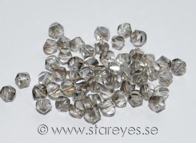 Helix-facetterade kristaller 4mm, Silver Shade