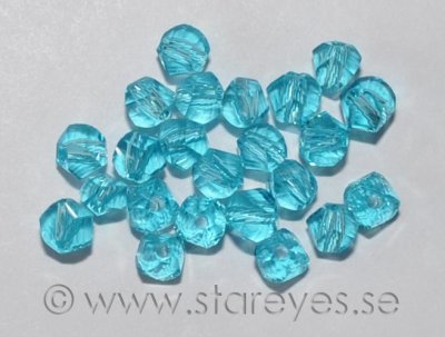 Helix-facetterade kristaller 4mm - Aquamarine