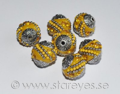 Indonesiska pärlor 15x14mm - Yellow