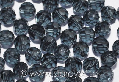 Facetterade runda kristaller 4mm - Slate Grey