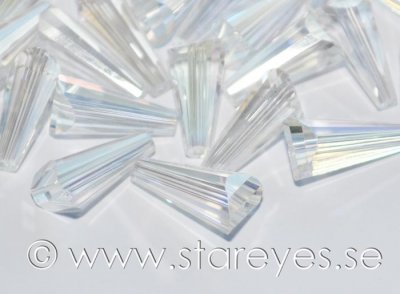 Facetterade avfasade kristall-droppar 16x8mm - Crystal AB