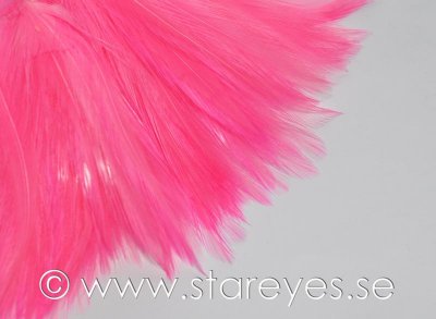 Tupphackel (fjädrar från nacke) 6-9 cm - Candy Pink
