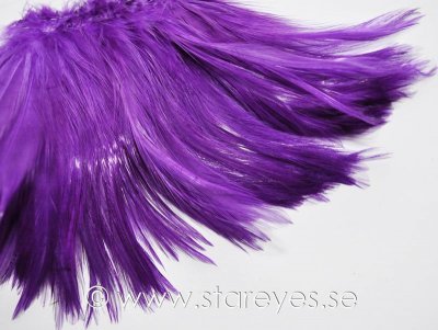 Tupphackel (fjädrar från nacke) 7-10 cm - Purple